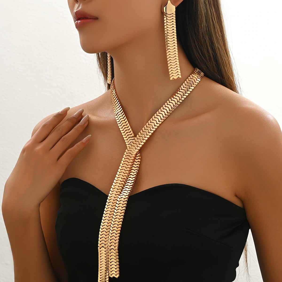 3pcs Collier en forme de Y en forme de croix de serpent