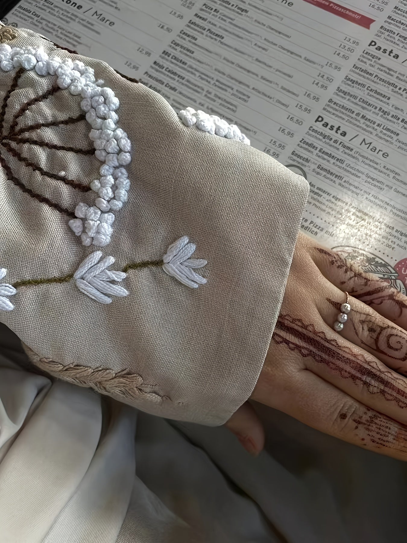 Elegant Long-Sleeve Abaya with Floral Embroidery
