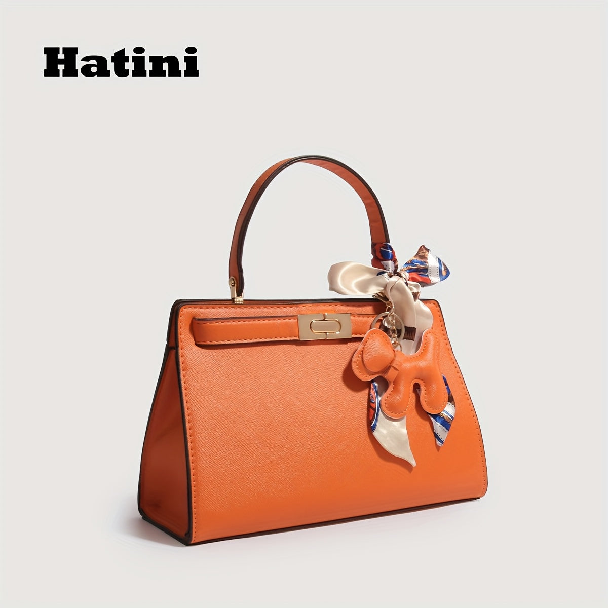 HATINI Sac à main élégant en cuir synthétique rouge orange pour femmes