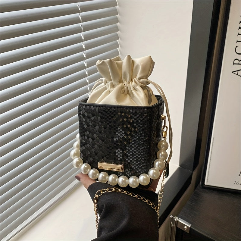 Mini petit sac carré à grille de diamants