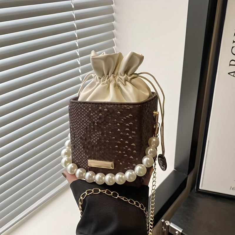 Mini petit sac carré à grille de diamants