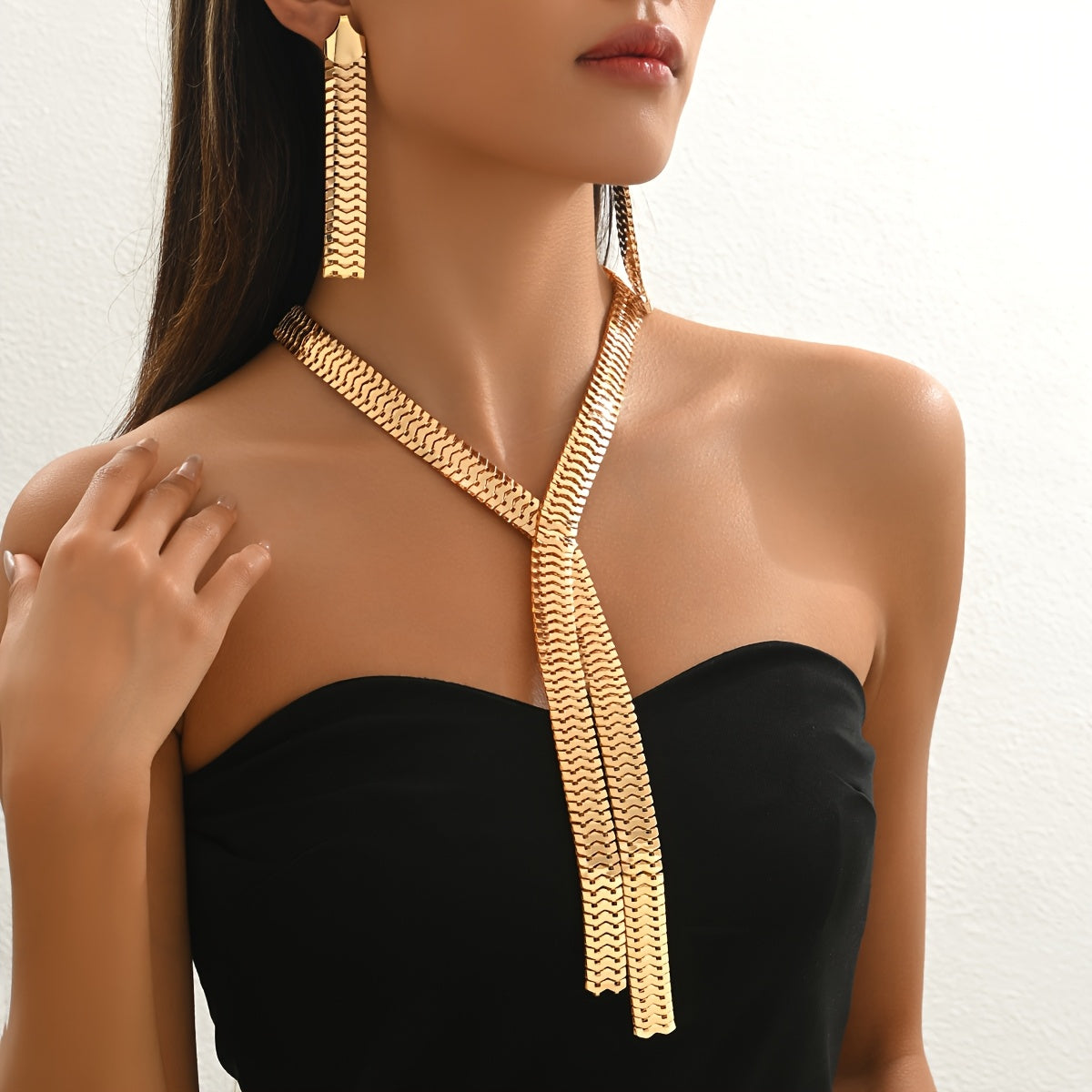 3pcs Collier en forme de Y en forme de croix de serpent