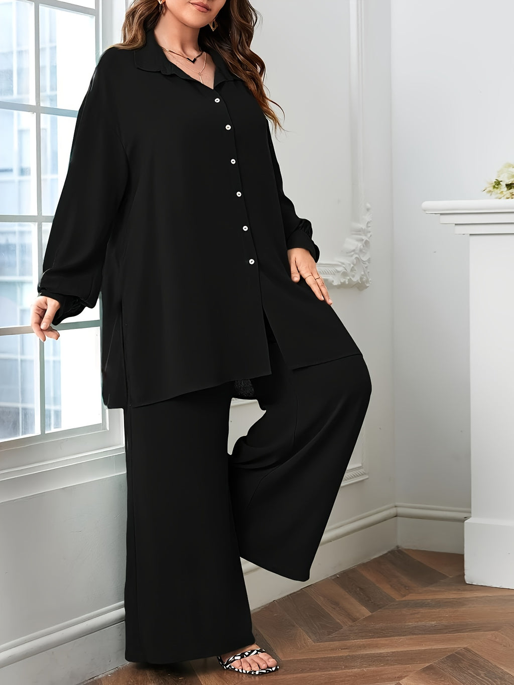 Ensemble deux pièces élégant pour femmes grande taille