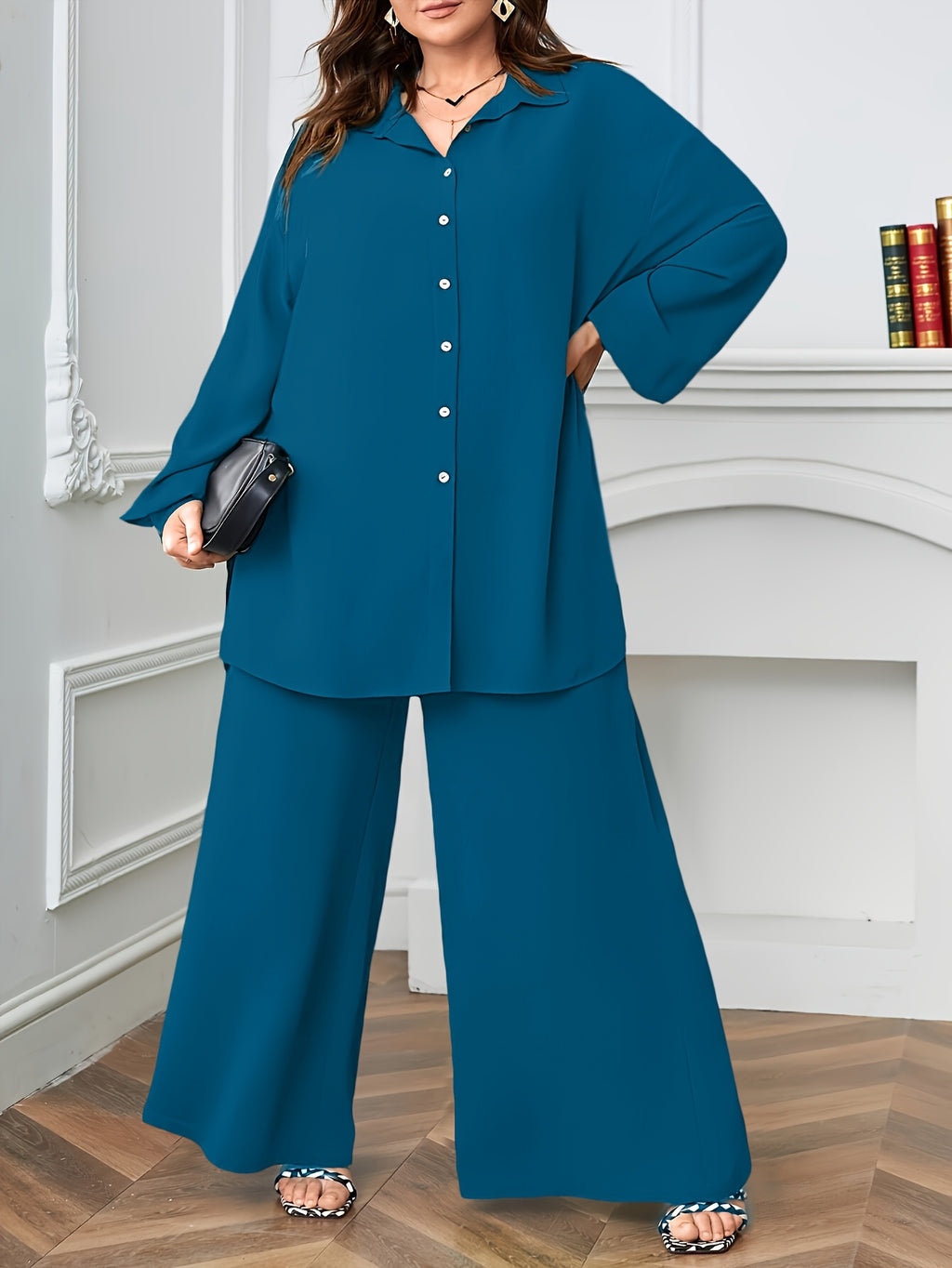 Ensemble deux pièces élégant pour femmes grande taille