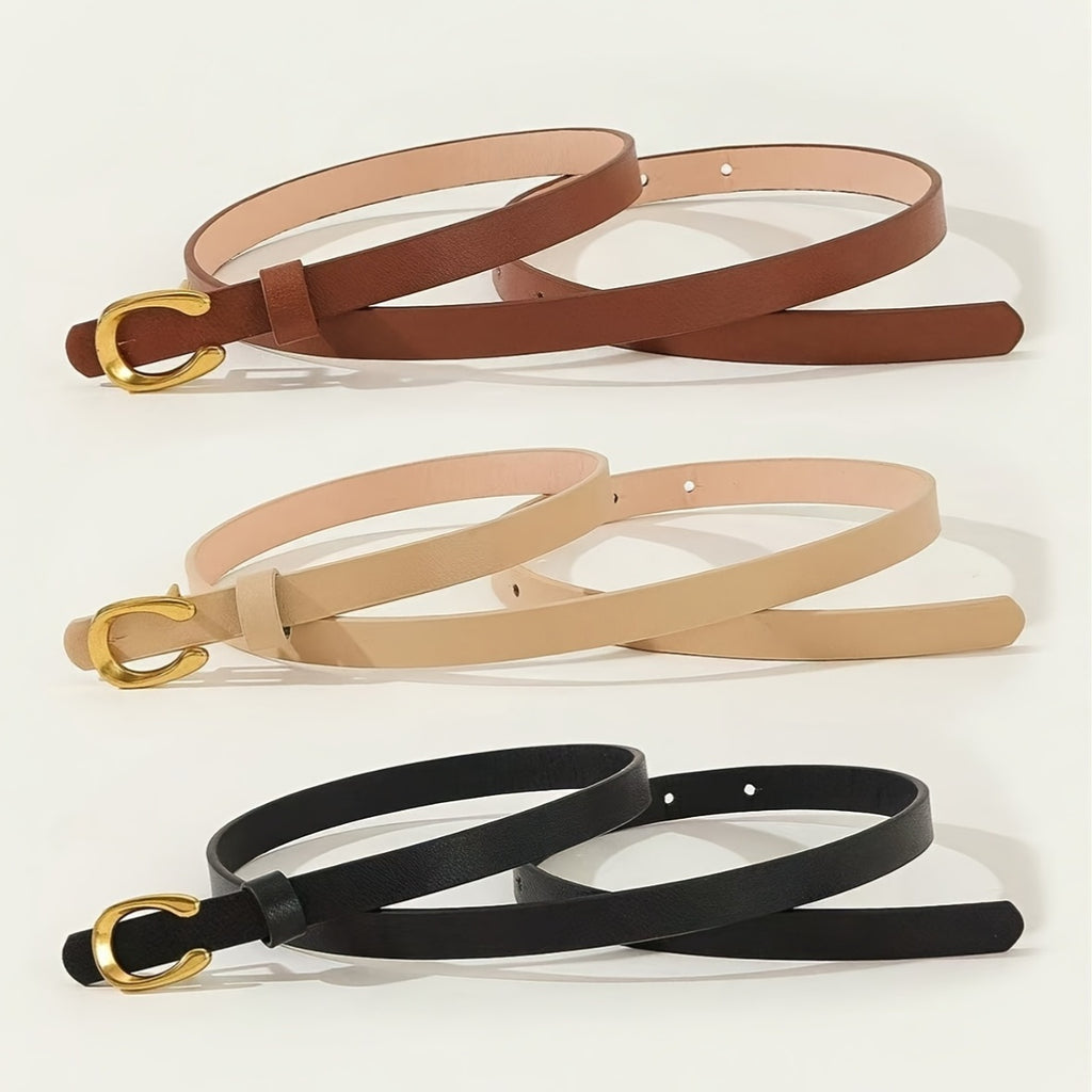 Ensemble de ceinture pour femmes de 3 pièces avec boucles en alliage