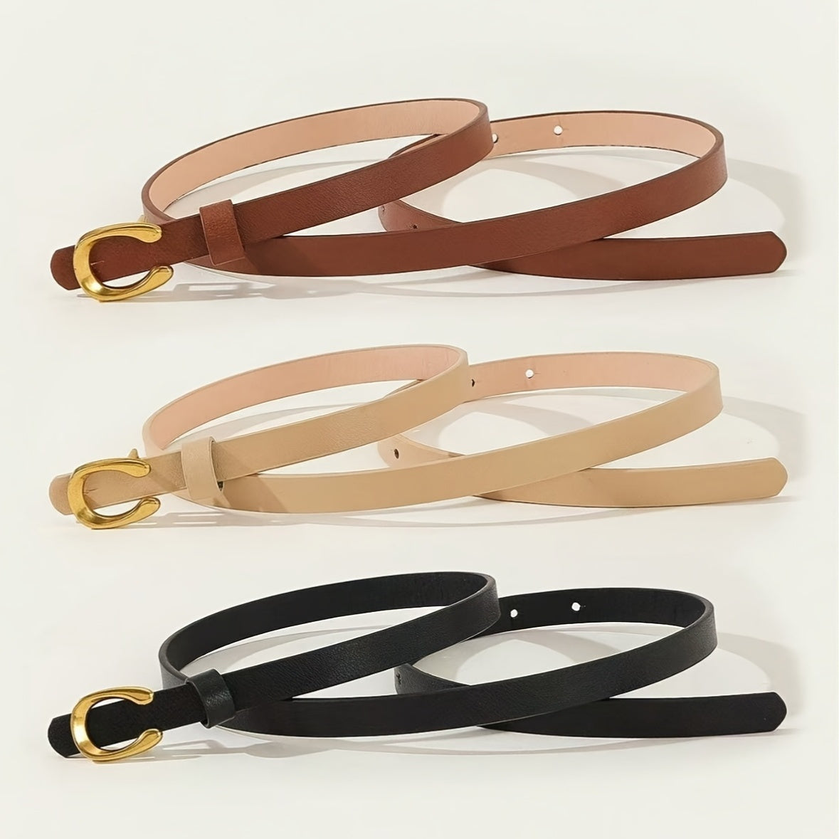 Ensemble de ceinture pour femmes de 3 pièces avec boucles en alliage