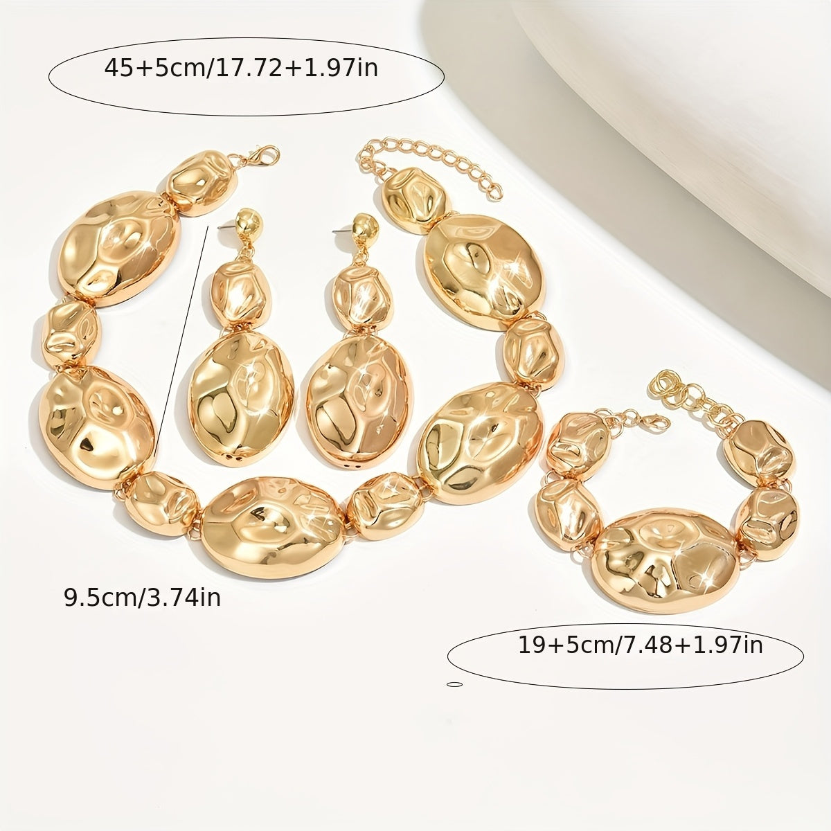 Ensemble de bijoux pour femmes de 4 pièces avec boucles d’oreilles
