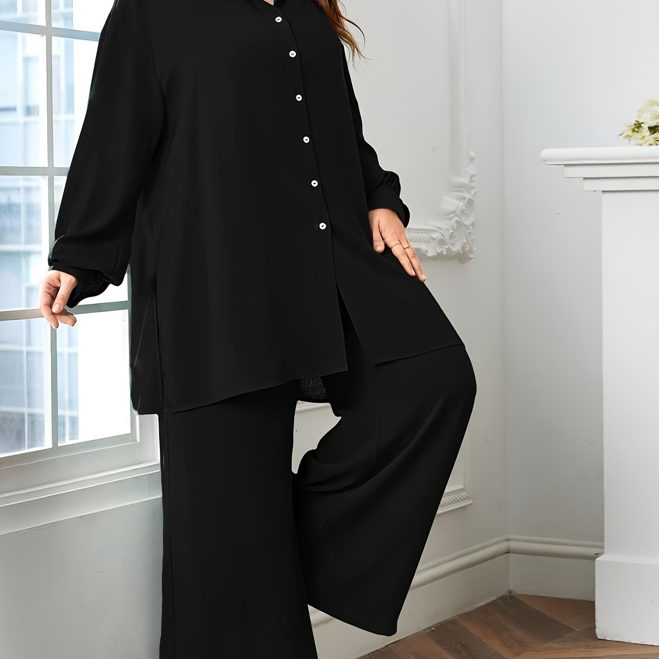 Ensemble deux pièces élégant pour femmes grande taille