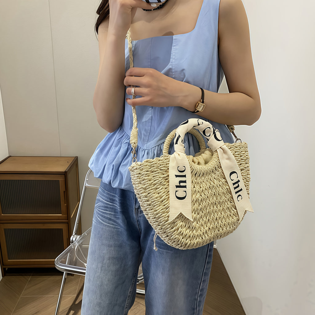 KEAPLAYEE Sac fourre-tout d'été élégant en paille pour femmes