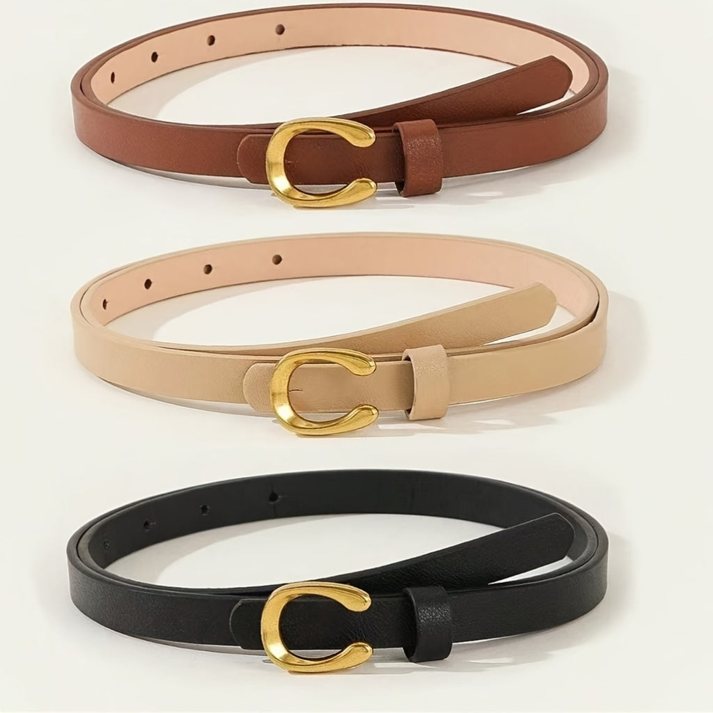 Ensemble de ceinture pour femmes de 3 pièces avec boucles en alliage