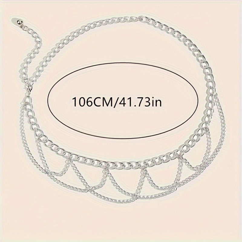 1pc Ceinture en métal de mode mignonne de luxe pour femmes Chaîne