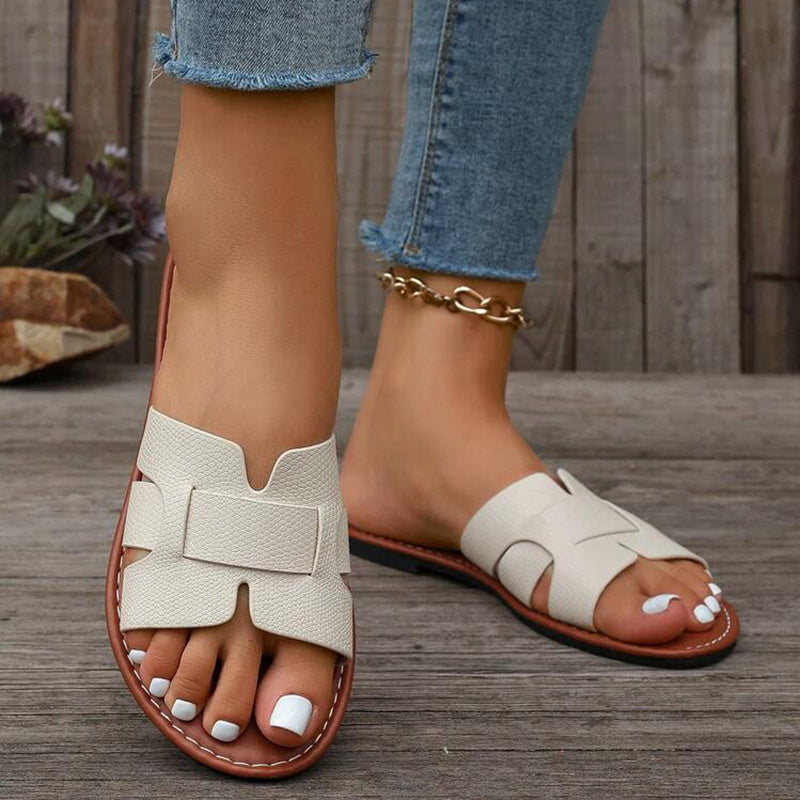 Sandales à glissière à la mode pour femmes avec semelle