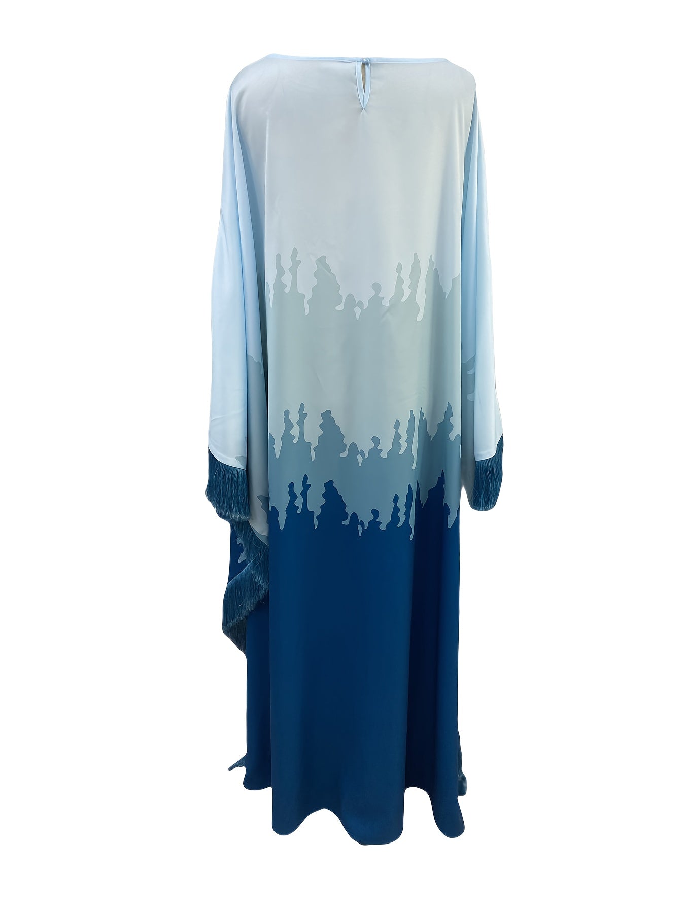 Robe longue ombre élégante rose dégradé à lavande pour femmes avec ourlet à pampilles irréguliers