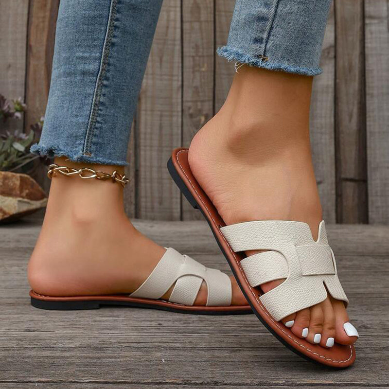 Sandales à glissière à la mode pour femmes avec semelle