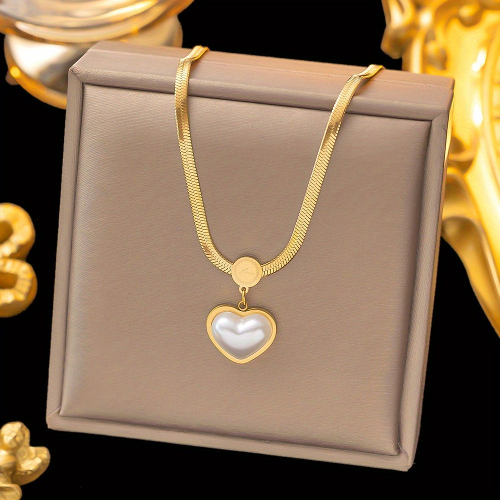 Ensemble de collier et de boucles d'oreilles en acier inoxydable