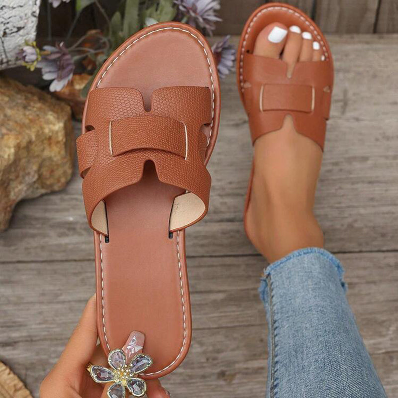 Sandales à glissière à la mode pour femmes avec semelle