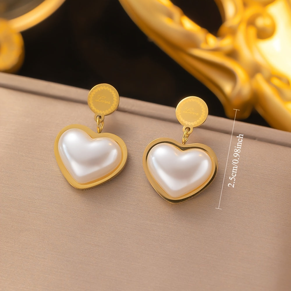 Ensemble de collier et de boucles d'oreilles en acier inoxydable