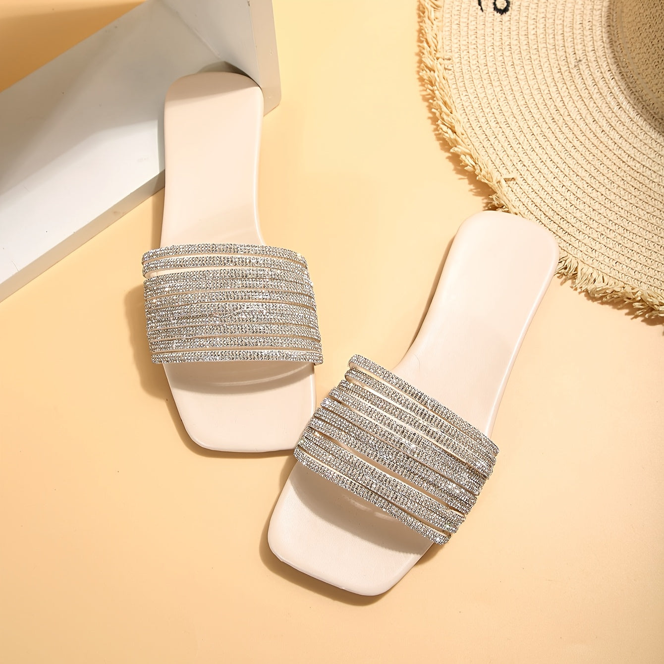 Sandale Style Strass Mode Slip-on Slides