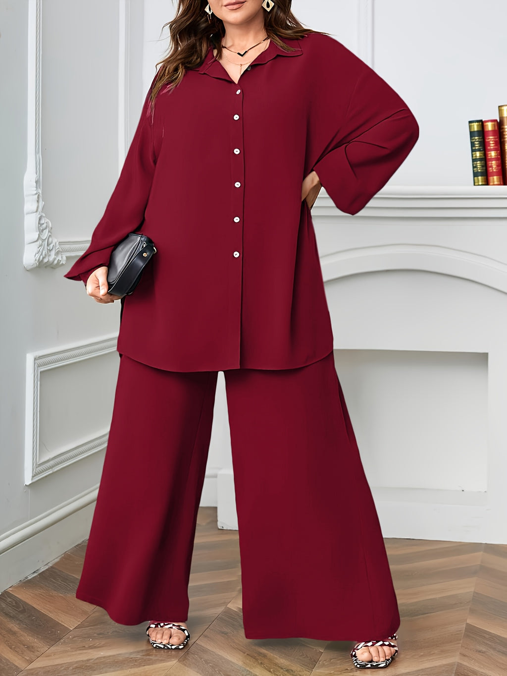 Ensemble deux pièces élégant pour femmes grande taille