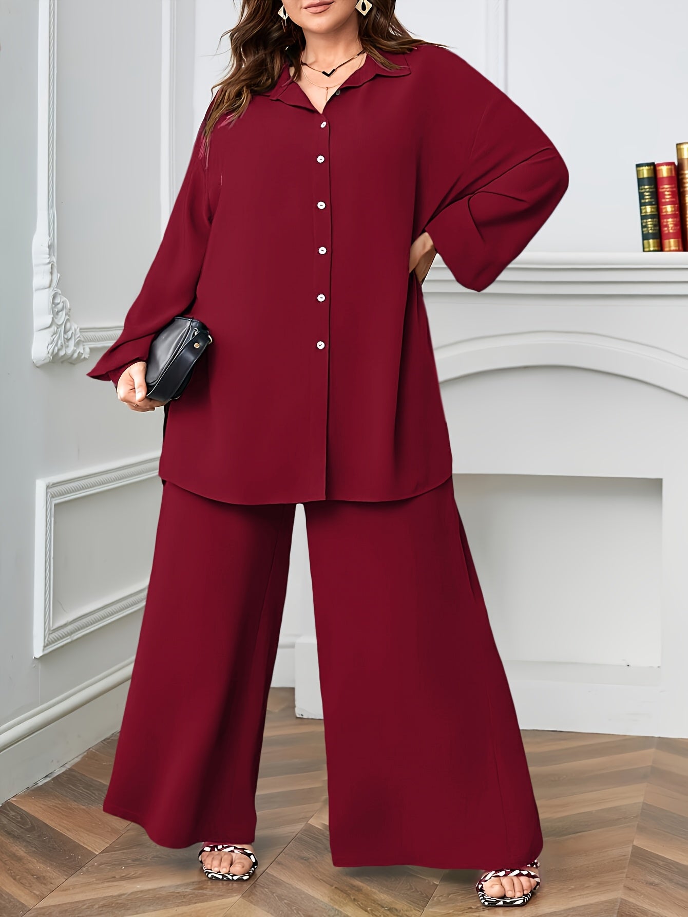 Ensemble deux pièces élégant pour femmes grande taille