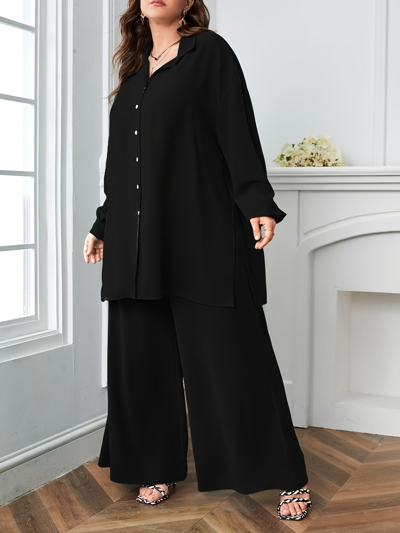 Ensemble deux pièces élégant pour femmes grande taille