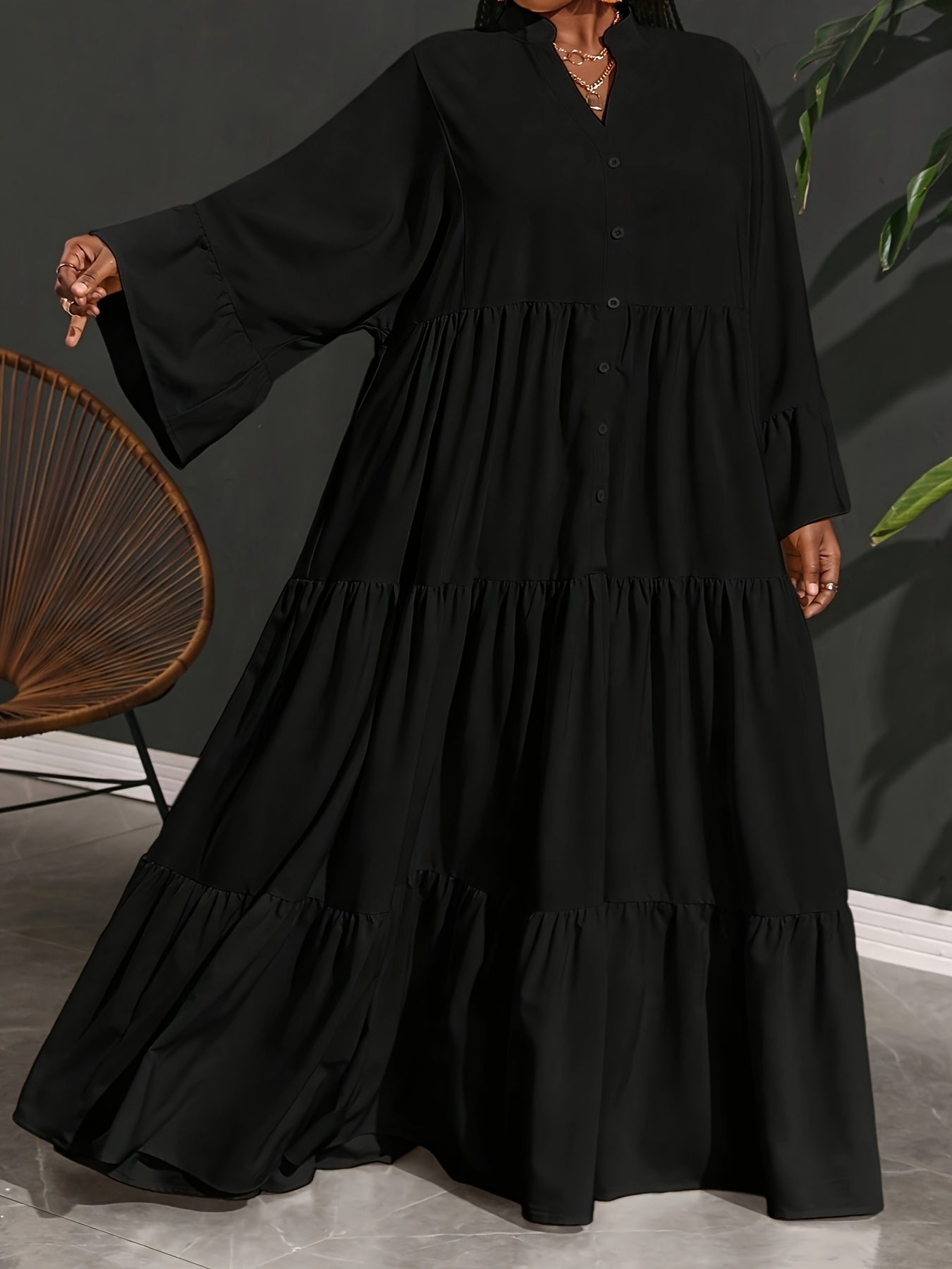 Robe tunique midi élégante - 95 % polyester 5 % élasthan