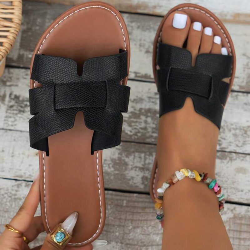 Sandales à glissière à la mode pour femmes avec semelle