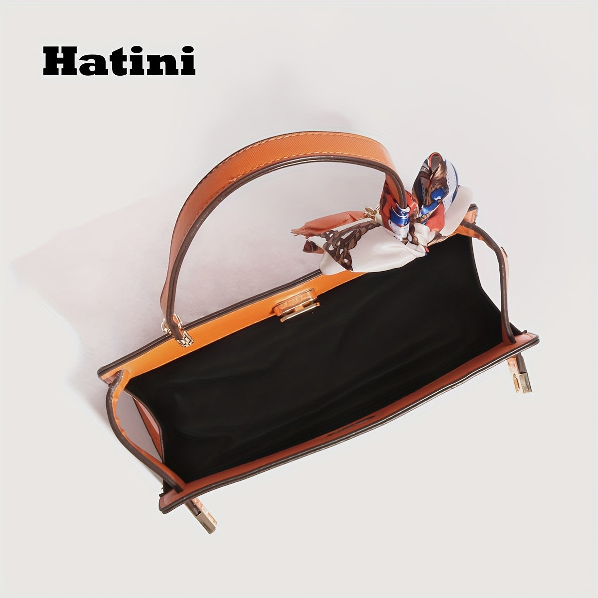 HATINI Sac à main élégant en cuir synthétique rouge orange pour femmes