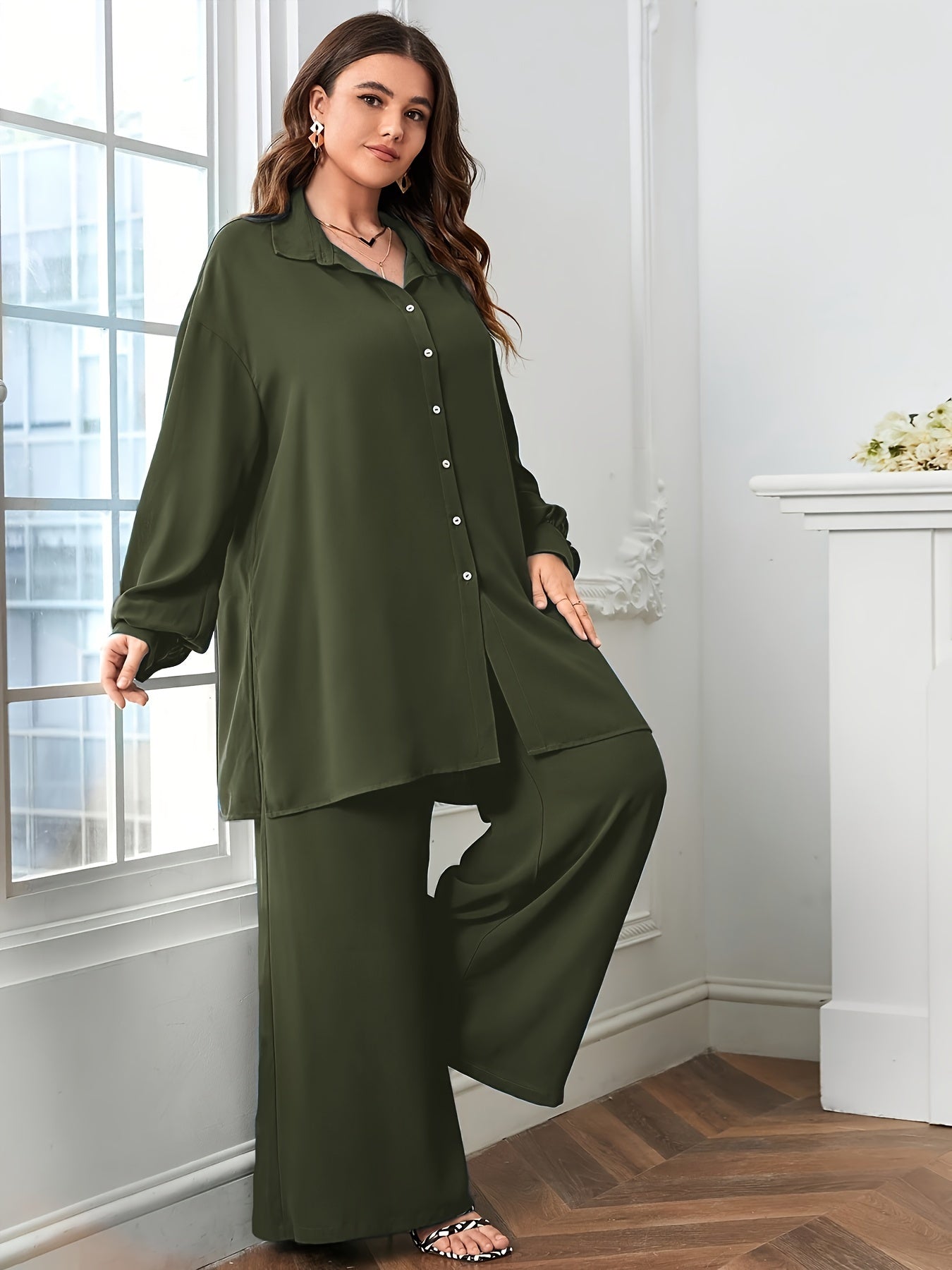 Ensemble deux pièces élégant pour femmes grande taille