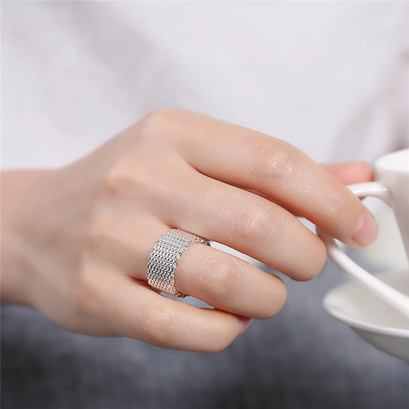 DOTEFFIL 925 bague en argent Sterling entrelacé pour femme mode charme bijoux de fiançailles de mariage