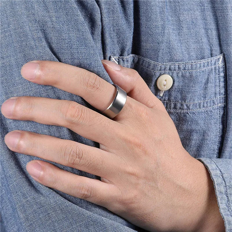 Tigrade 4/6/8/10mm couleur argent hommes bague en titane brossé homme alliance bagues de fiançailles mâle bijoux Couple anel feminino