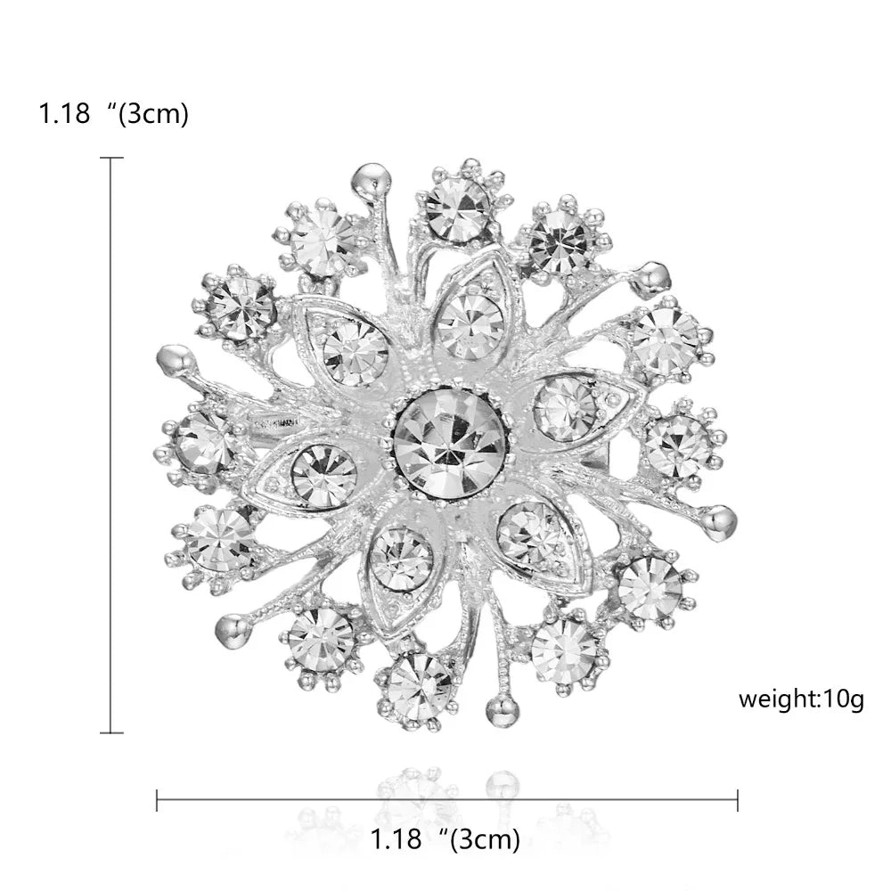 Broche à fleurs en cristal pour femmes, bleu profond, plante, Badge élégant, bijoux à la mode, broche pour fête de mariage, cadeaux de fête