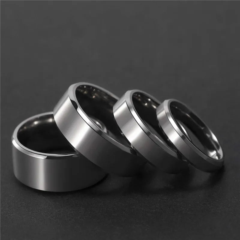 Tigrade 4/6/8/10mm couleur argent hommes bague en titane brossé homme alliance bagues de fiançailles mâle bijoux Couple anel feminino