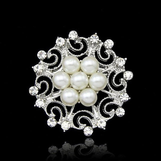 Broche à fleurs en cristal pour femmes, bleu profond, plante, Badge élégant, bijoux à la mode, broche pour fête de mariage, cadeaux de fête