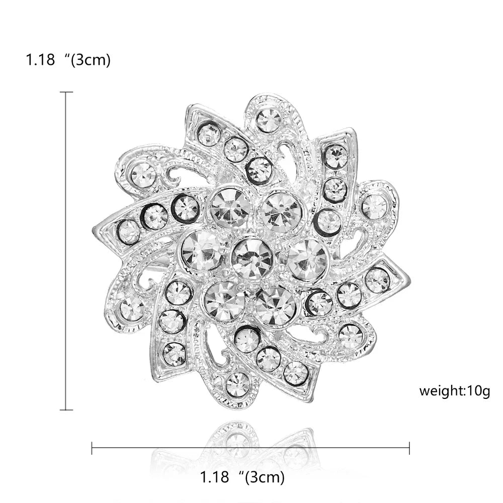 Broche à fleurs en cristal pour femmes, bleu profond, plante, Badge élégant, bijoux à la mode, broche pour fête de mariage, cadeaux de fête