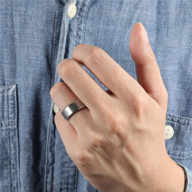 Tigrade 4/6/8/10mm couleur argent hommes bague en titane brossé homme alliance bagues de fiançailles mâle bijoux Couple anel feminino
