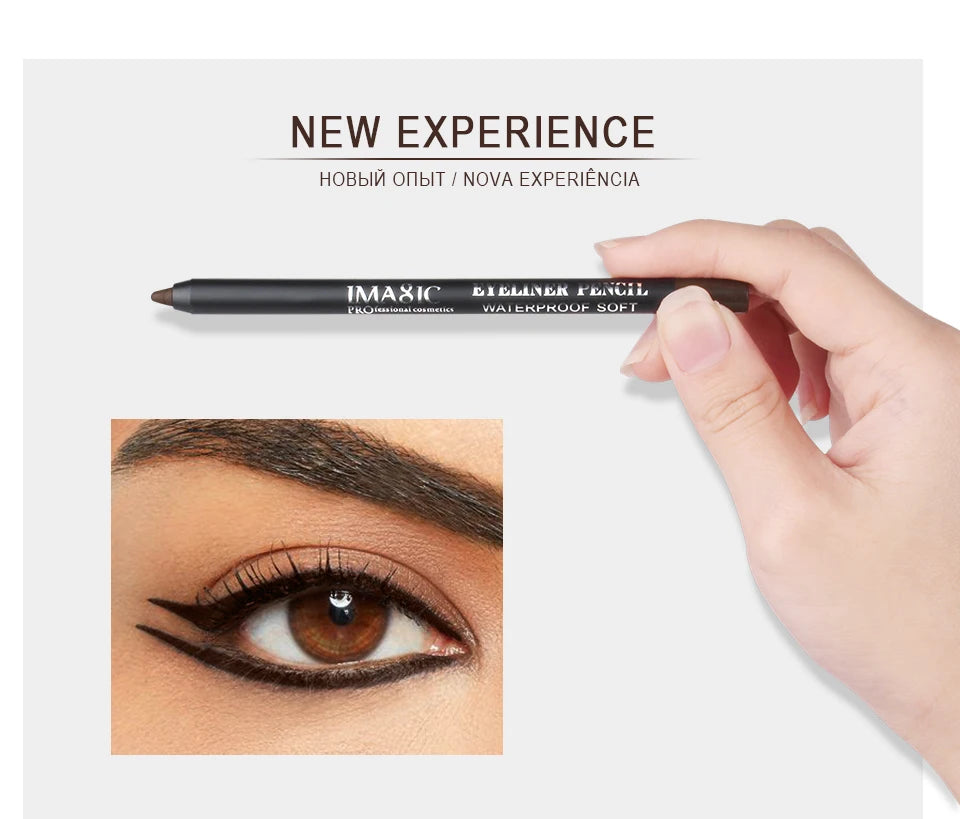 Stylo Eyeliner IMAGIC imperméable, 1 pièce, outil cosmétique de beauté de maquillage noir + 1 taille-crayon