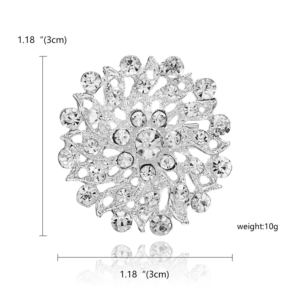 Broche à fleurs en cristal pour femmes, bleu profond, plante, Badge élégant, bijoux à la mode, broche pour fête de mariage, cadeaux de fête