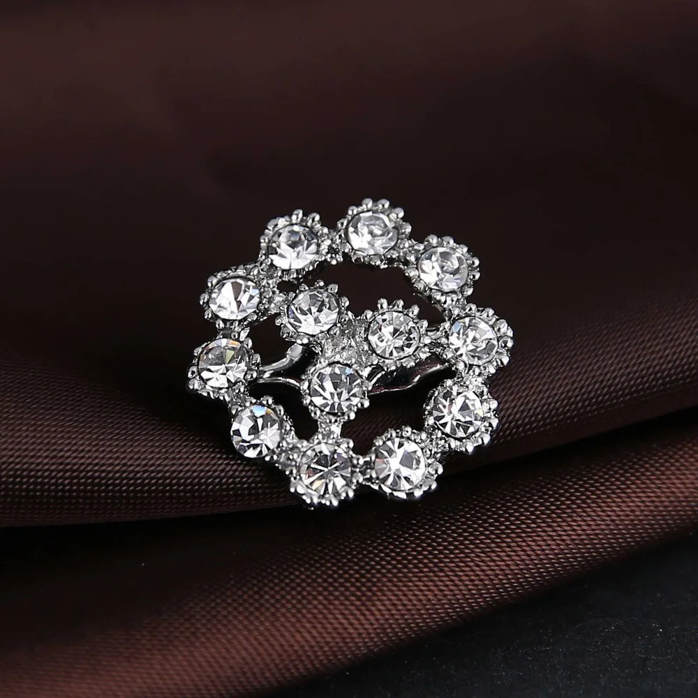 Broche à fleurs en cristal pour femmes, bleu profond, plante, Badge élégant, bijoux à la mode, broche pour fête de mariage, cadeaux de fête