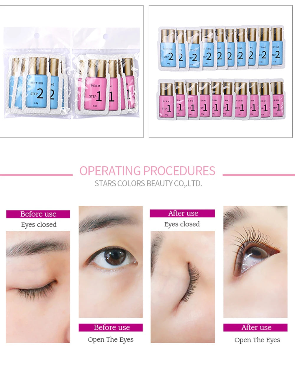 Lotion de levage de cils en Sachet de 0.8g, 10 paires/lot, permanente et réglage, 8 à 12 Minutes, outils de maquillage pour les yeux