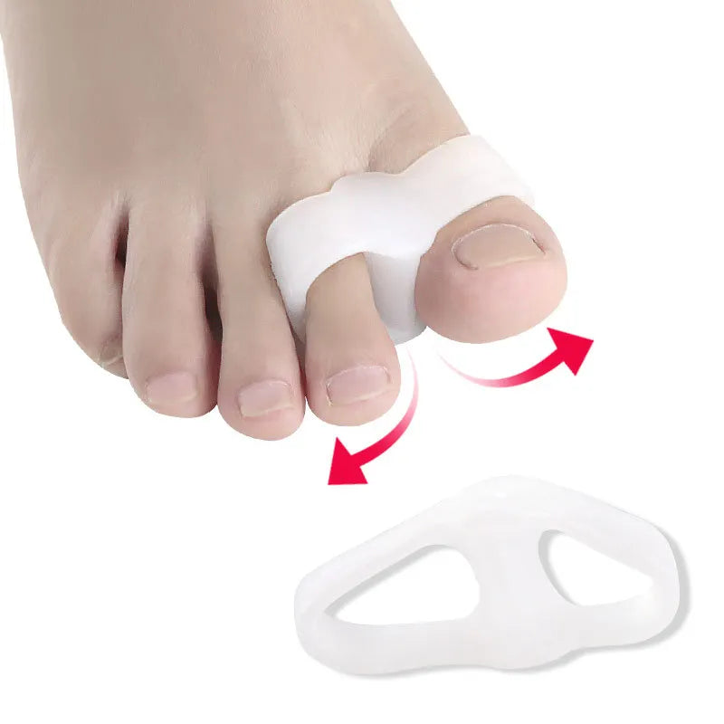Séparateur d'orteils en Silicone à deux trous, 2 pièces = 1 paire, Gel de protection des doigts, oignon orthopédique, Hallux Valgus, lisseur, pédicure