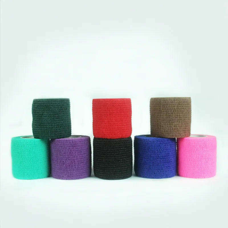 Bandage élastique auto-adhésif jetable pour poignée avec Tube de serrage des accessoires de tatouage couleur aléatoire x1
