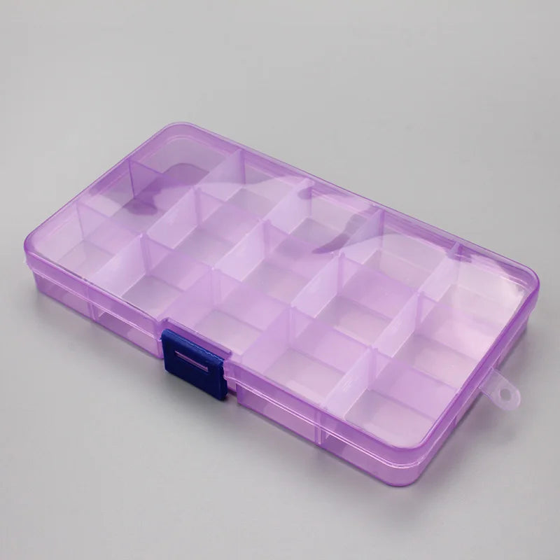 Boîtes de rangement en plastique 6/815, 1 pièce, fentes, emballage réglable, mallette à outils transparente, boîte de rangement artisanale, accessoires de bijoux