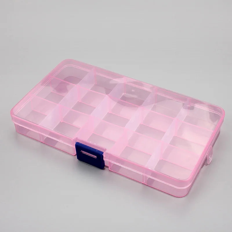 Boîtes de rangement en plastique 6/815, 1 pièce, fentes, emballage réglable, mallette à outils transparente, boîte de rangement artisanale, accessoires de bijoux