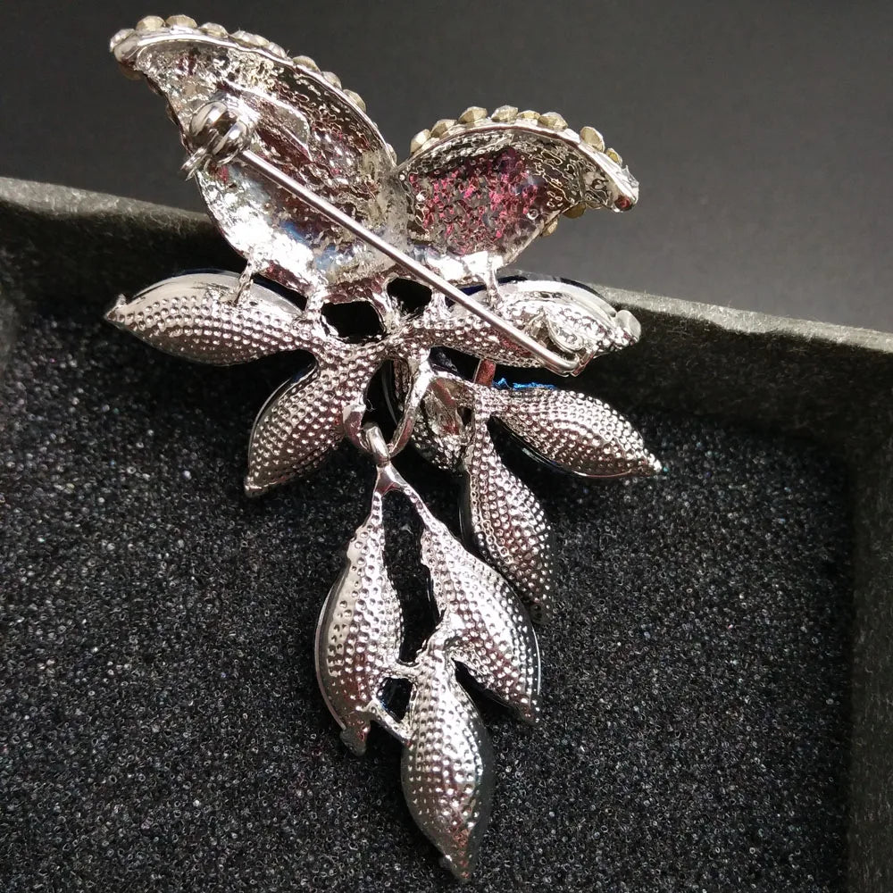 CINDY XIANG – broche grande fleur de cristal, grande broche en forme de raisin, bijoux de mariage, accessoires pour manteau de robe