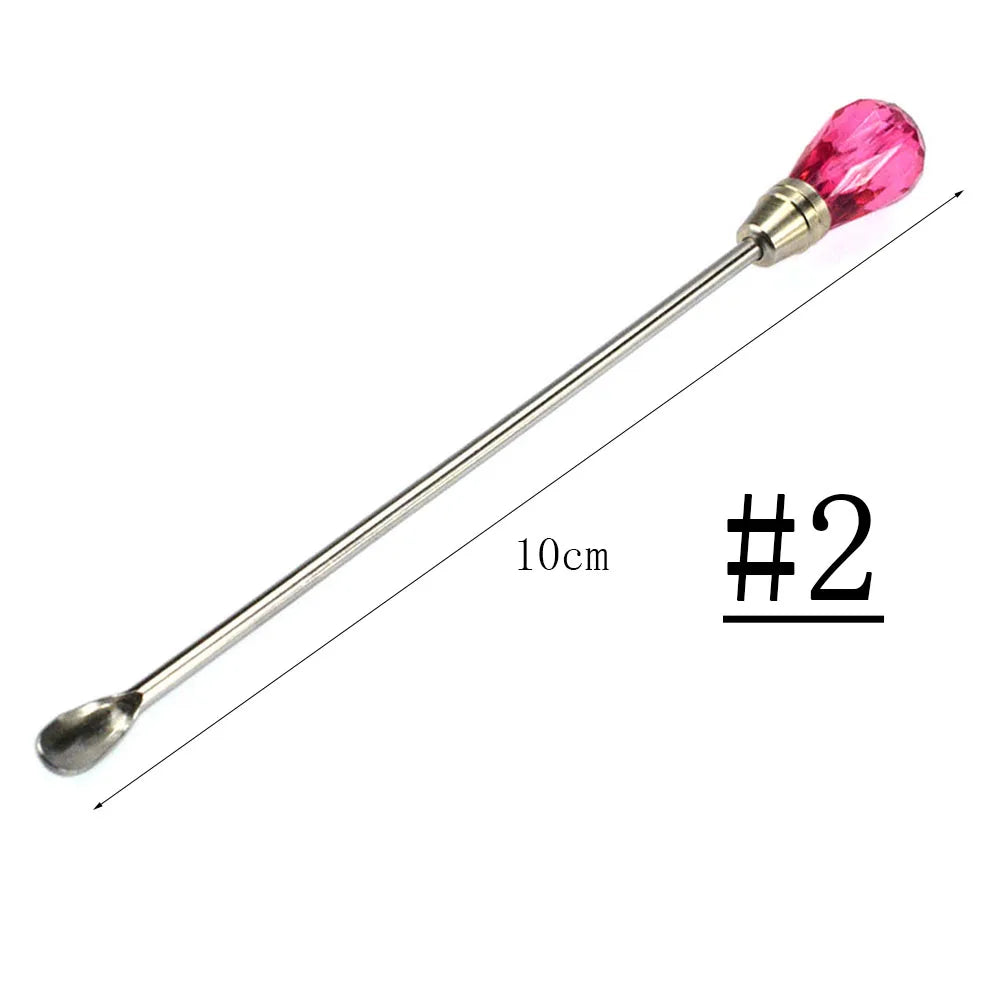 Cuillère professionnelle pour Nail Art, tige d'agitation, outils de mélange de poudre acrylique, manucure et pédicure, outils pour ongles, tête en diamant TR320, 1 pièces # 2