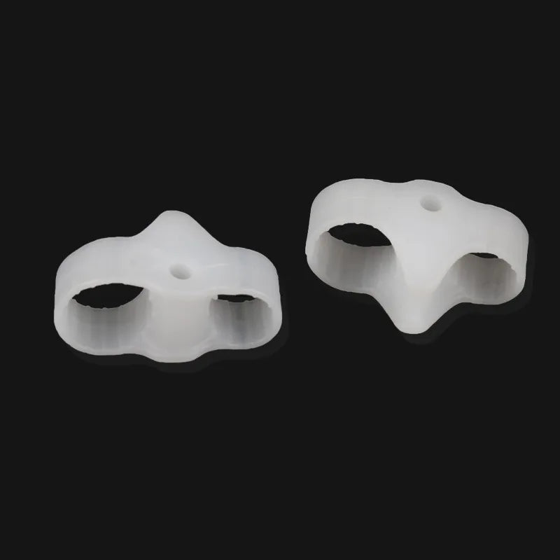 Séparateur d'orteils en Silicone à deux trous, 2 pièces = 1 paire, Gel de protection des doigts, oignon orthopédique, Hallux Valgus, lisseur, pédicure