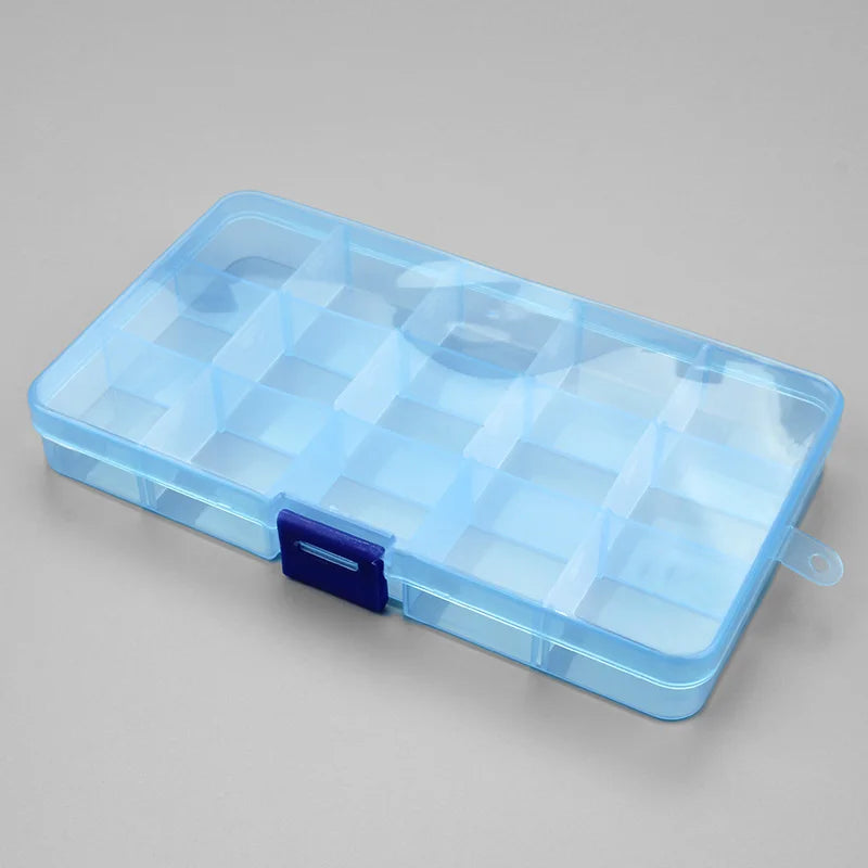 Boîtes de rangement en plastique 6/815, 1 pièce, fentes, emballage réglable, mallette à outils transparente, boîte de rangement artisanale, accessoires de bijoux