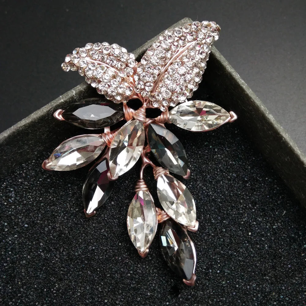 CINDY XIANG – broche grande fleur de cristal, grande broche en forme de raisin, bijoux de mariage, accessoires pour manteau de robe