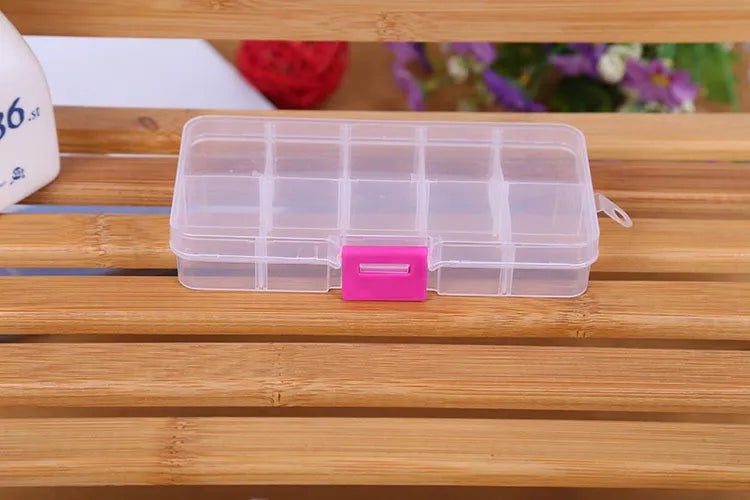 Boîtes de rangement en plastique 6/815, 1 pièce, fentes, emballage réglable, mallette à outils transparente, boîte de rangement artisanale, accessoires de bijoux